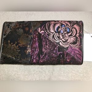 NWT A.P.C. Brocade Metallic Floral Clutch, specialized European craftmanship!